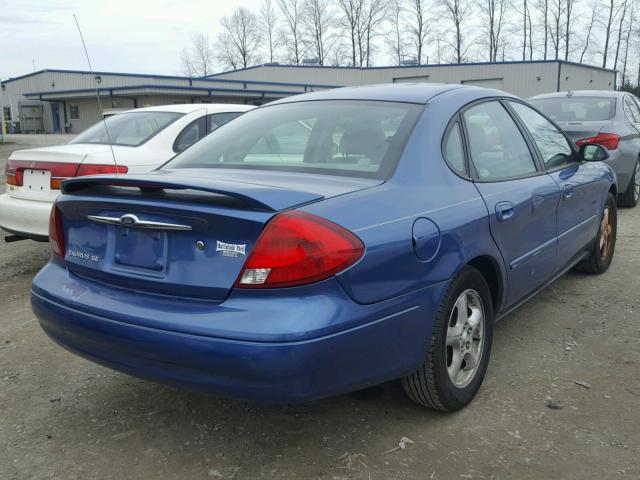 1FAFP53U73A128578 - 2003 FORD TAURUS SE BLUE photo 4