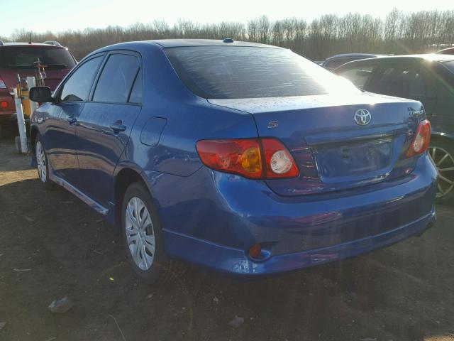 1NXBU40E39Z002715 - 2009 TOYOTA COROLLA BA BLUE photo 3