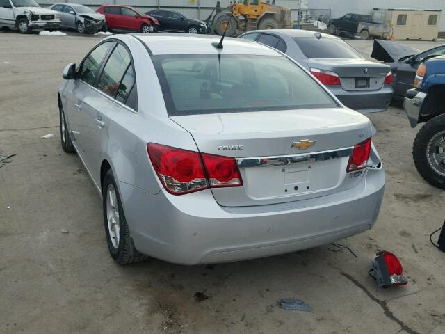 1G1PF5SC4C7261671 - 2012 CHEVROLET CRUZE LT SILVER photo 3