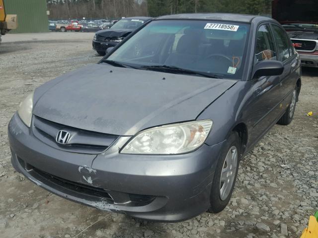 2HGES16345H556923 - 2005 HONDA CIVIC DX V GRAY photo 2