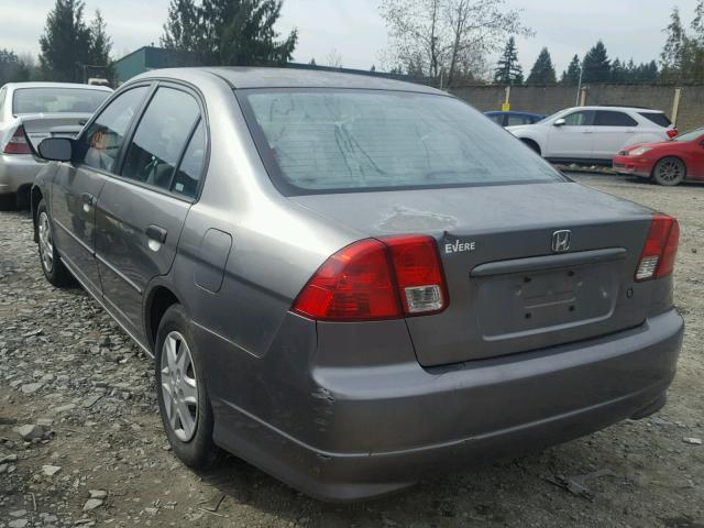 2HGES16345H556923 - 2005 HONDA CIVIC DX V GRAY photo 3