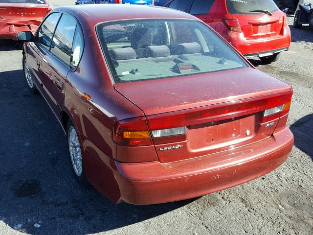 4S3BE625947207070 - 2004 SUBARU LEGACY L S RED photo 3