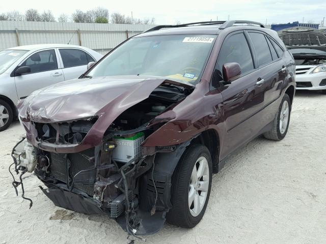 JTJGK31UX89851612 - 2008 LEXUS RX 350 MAROON photo 2