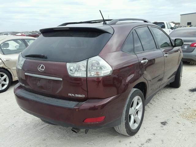 JTJGK31UX89851612 - 2008 LEXUS RX 350 MAROON photo 4