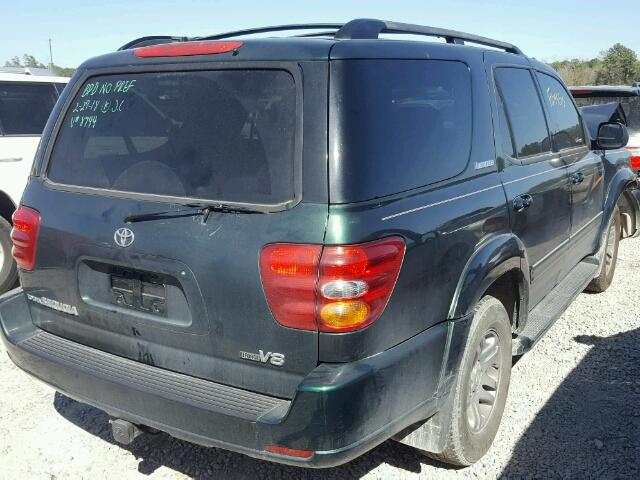 5TDZT38A94S208944 - 2004 TOYOTA SEQUOIA LI GREEN photo 4