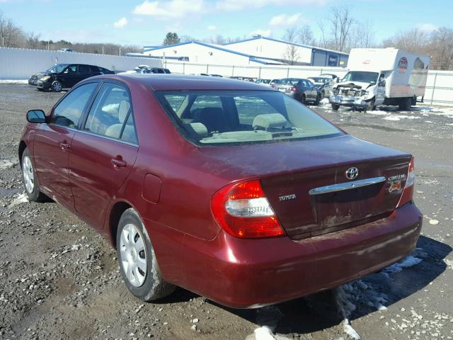 4T1BE32K02U068168 - 2002 TOYOTA CAMRY LE BURGUNDY photo 3