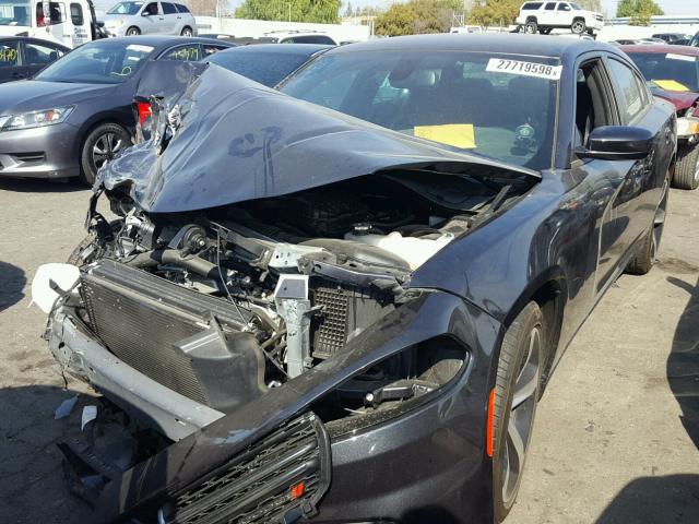 2C3CDXBG3HH625623 - 2017 DODGE CHARGER SE CHARCOAL photo 2