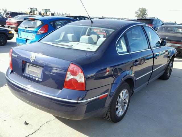 WVWPD63B62P341741 - 2002 VOLKSWAGEN PASSAT GLS BLUE photo 4