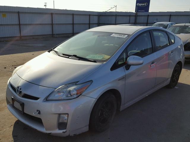 JTDKN3DUXA0117367 - 2010 TOYOTA PRIUS SILVER photo 2