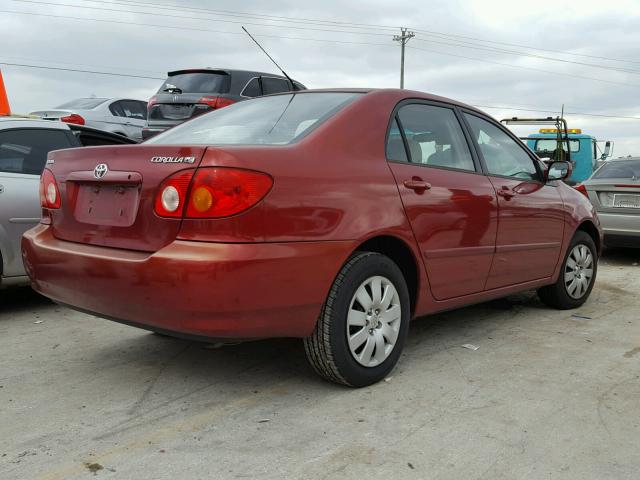 2T1BR38E74C273660 - 2004 TOYOTA COROLLA CE RED photo 4