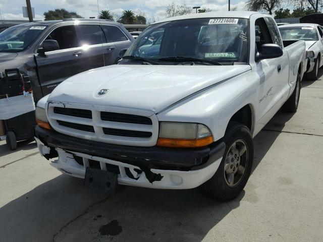 1B7GL22X31S345699 - 2001 DODGE DAKOTA WHITE photo 2