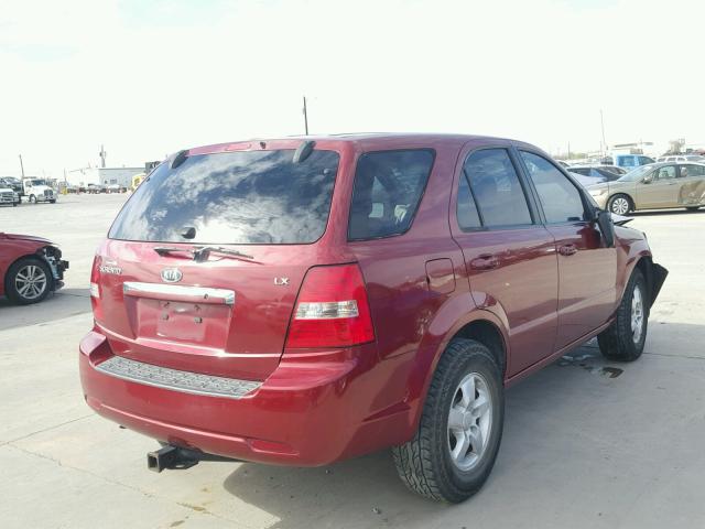 KNDJD736375693676 - 2007 KIA SORENTO EX RED photo 4