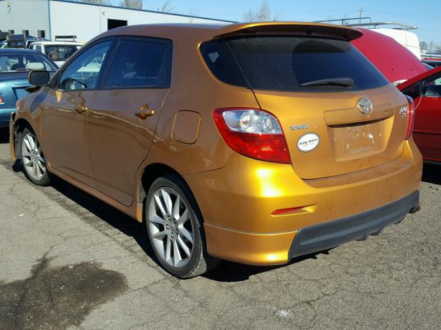 2T1GE40E59C002350 - 2009 TOYOTA COROLLA MA ORANGE photo 3