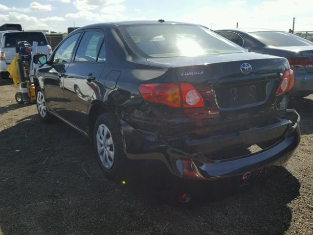 1NXBU4EE2AZ344430 - 2010 TOYOTA COROLLA BA BLACK photo 3