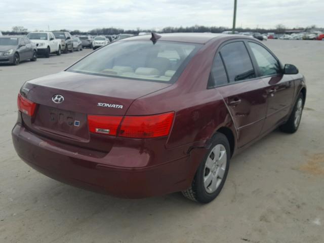 5NPET46C09H527168 - 2009 HYUNDAI SONATA GLS MAROON photo 4