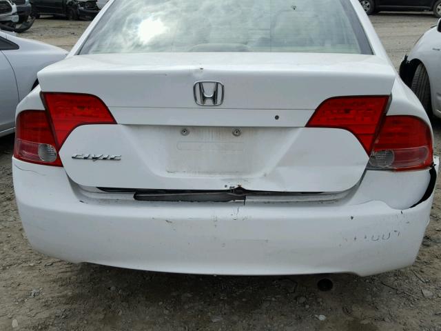 2HGFA16596H513902 - 2006 HONDA CIVIC LX WHITE photo 9