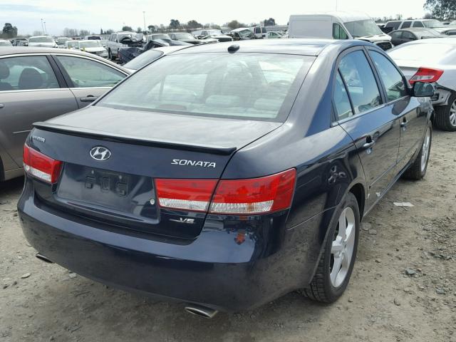 5NPEU46F88H386906 - 2008 HYUNDAI SONATA SE BLUE photo 4