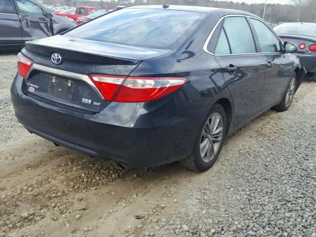 4T1BD1FK3FU164559 - 2015 TOYOTA CAMRY HYBR BLUE photo 4