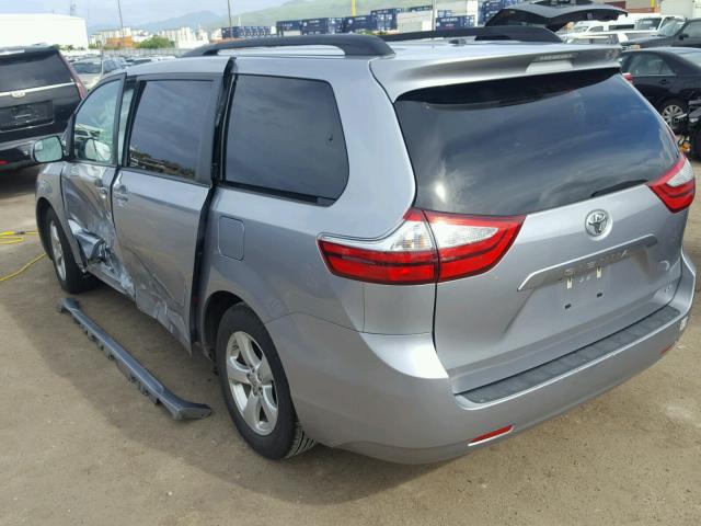 5TDKZ3DC4HS791260 - 2017 TOYOTA SIENNA LE SILVER photo 3