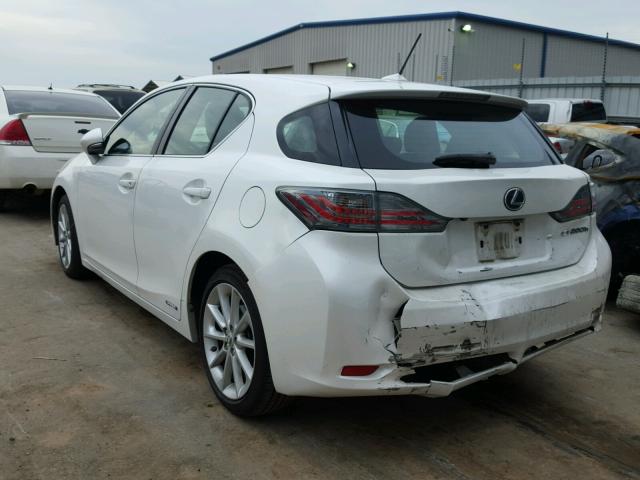 JTHKD5BH7B2046153 - 2011 LEXUS CT 200 WHITE photo 3