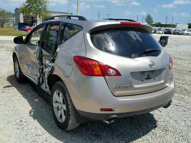 JN8AZ18U19W027519 - 2009 NISSAN MURANO S GOLD photo 3