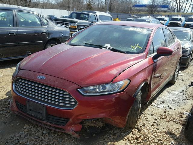 3FA6P0G78DR241891 - 2013 FORD FUSION S RED photo 2