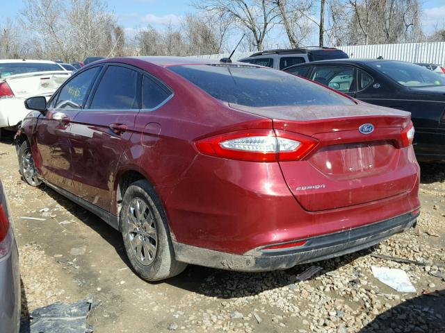 3FA6P0G78DR241891 - 2013 FORD FUSION S RED photo 3