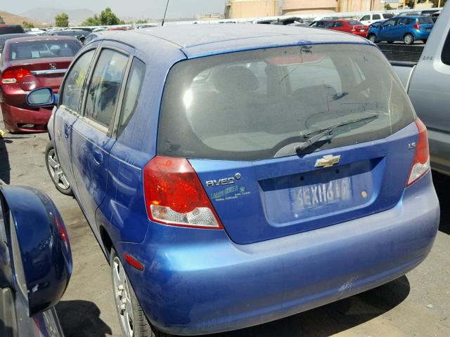 KL1TD66658B121632 - 2008 CHEVROLET AVEO BASE BLUE photo 3