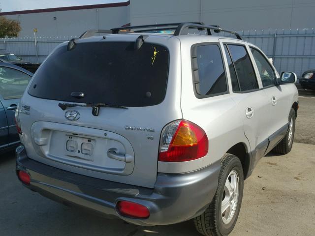 KM8SC13D54U678757 - 2004 HYUNDAI SANTA FE G SILVER photo 4