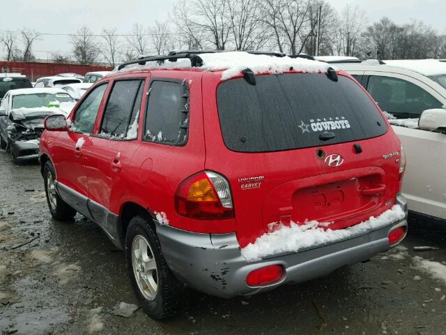 KM8SC73D43U532304 - 2003 HYUNDAI SANTA FE G RED photo 3