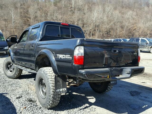 5TEHN72NX4Z406282 - 2004 TOYOTA TACOMA DOU BLACK photo 3