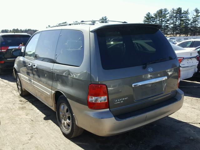 KNDUP131656638619 - 2005 KIA SEDONA EX GREEN photo 3