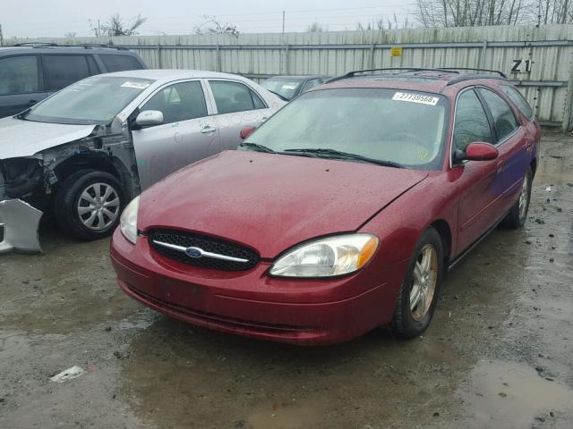 1FAFP59S72G263304 - 2002 FORD TAURUS SEL BURGUNDY photo 2