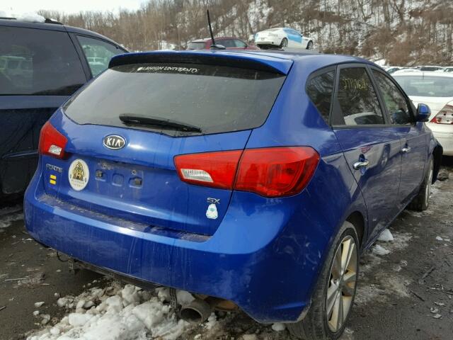 KNAFW5A34B5434875 - 2011 KIA FORTE SX BLUE photo 4