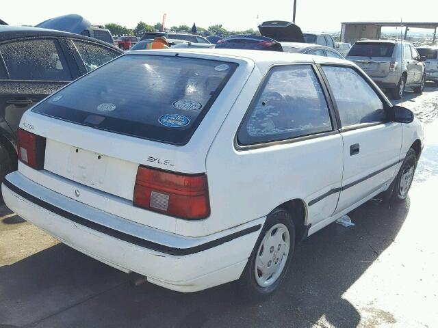 KMHVD12JXPU257526 - 1993 HYUNDAI EXCEL WHITE photo 4