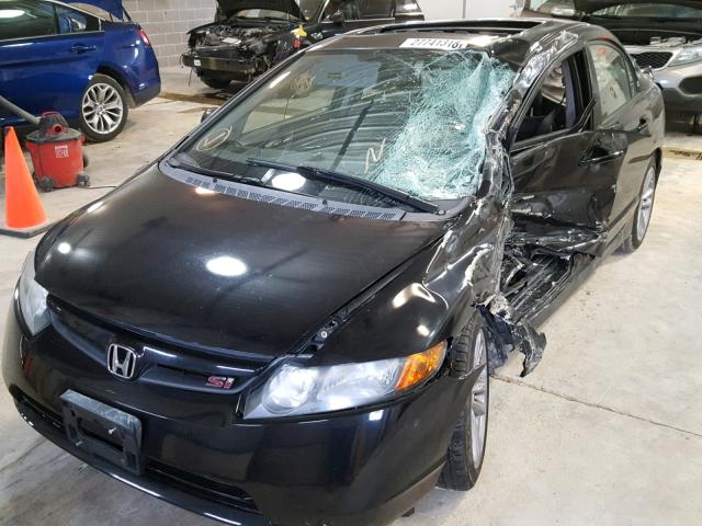 2HGFA55547H704962 - 2007 HONDA CIVIC SI BLACK photo 2