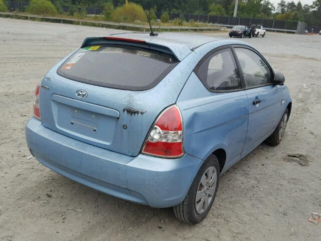 KMHCM36C38U077563 - 2008 HYUNDAI ACCENT GS BLUE photo 4