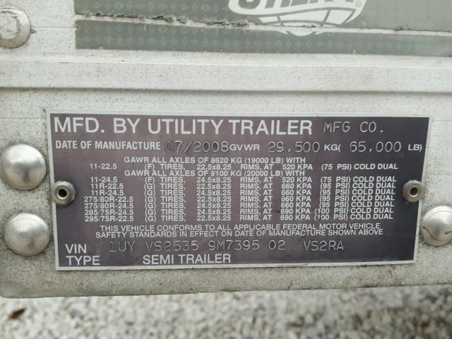 1UYVS25359M739502 - 2009 UTILITY TRAILER WHITE photo 8