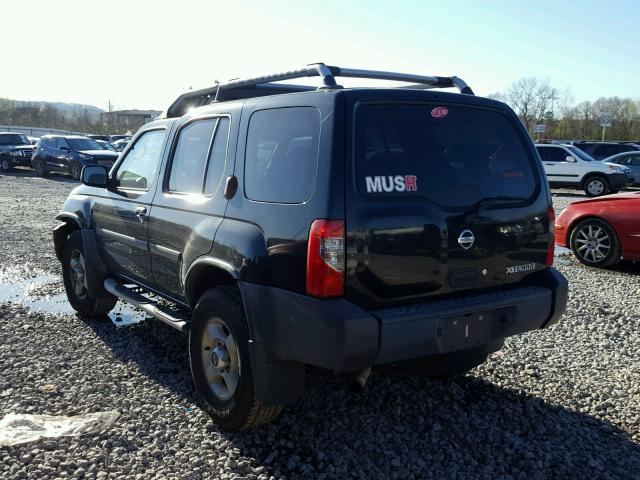 5N1ED28T02C592789 - 2002 NISSAN XTERRA XE BLACK photo 3