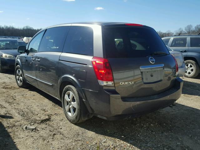 5N1BV28U27N122039 - 2007 NISSAN QUEST S GRAY photo 3