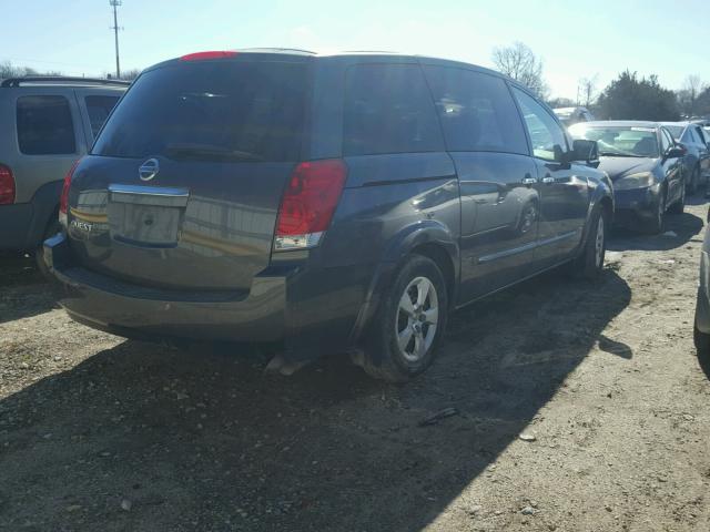 5N1BV28U27N122039 - 2007 NISSAN QUEST S GRAY photo 4