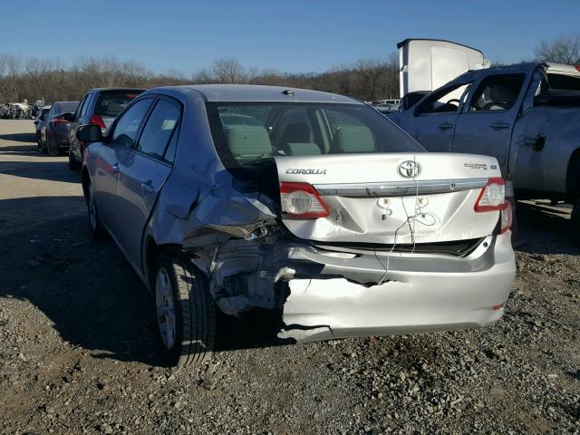 2T1BU4EE0DC015473 - 2013 TOYOTA COROLLA BA SILVER photo 3