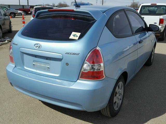 KMHCM36C78U086458 - 2008 HYUNDAI ACCENT GS TEAL photo 4