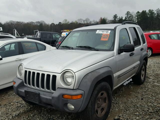 1J4GK48K74W128237 - 2004 JEEP LIBERTY SP SILVER photo 2