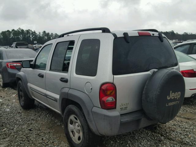 1J4GK48K74W128237 - 2004 JEEP LIBERTY SP SILVER photo 3