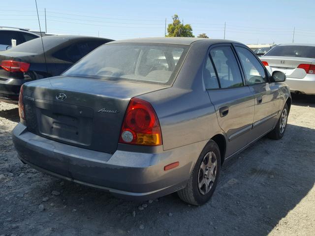 KMHCG45C84U527961 - 2004 HYUNDAI ACCENT GL CHARCOAL photo 4