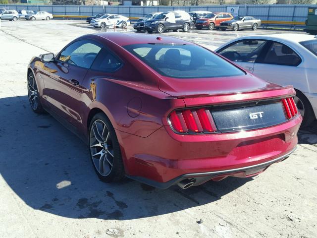 1FA6P8CFXF5381538 - 2015 FORD MUSTANG GT RED photo 3