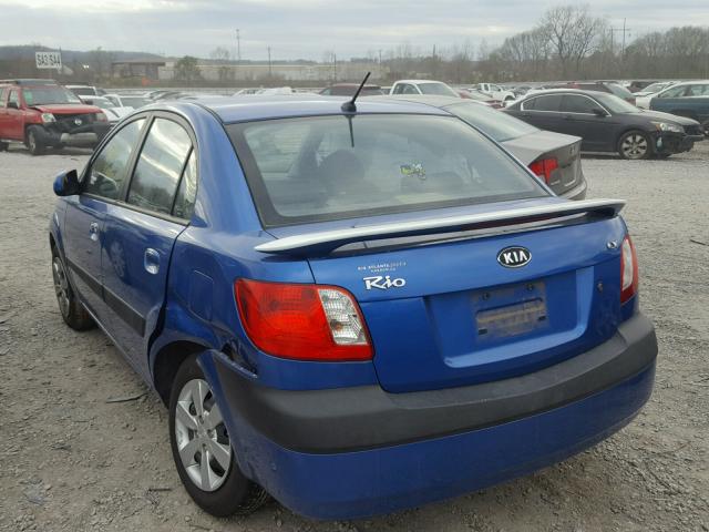 KNADE123486333307 - 2008 KIA RIO BASE BLUE photo 3