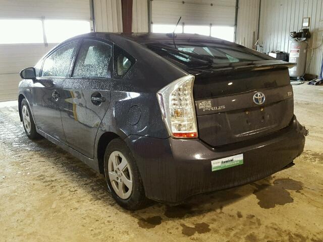 JTDKN3DU5B0261300 - 2011 TOYOTA PRIUS CHARCOAL photo 3