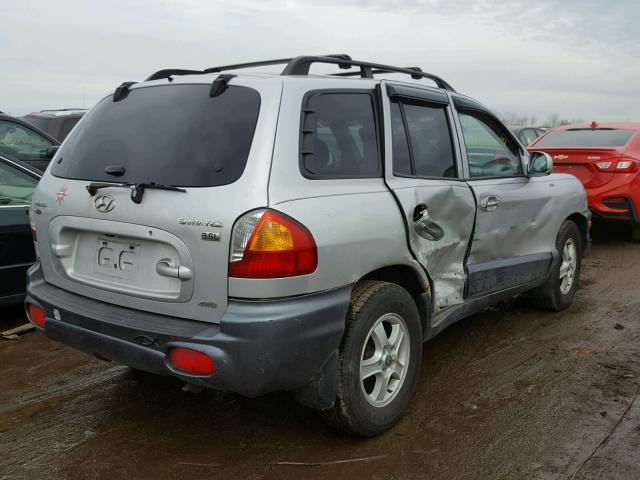 KM8SC73E84U587736 - 2004 HYUNDAI SANTA FE G SILVER photo 4